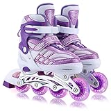Kinder Inline Skates für Mädchen, verstellbare 4-Größen Inline Rollschuhe mit Allen...