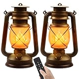 LED Vintage Laternen Batteriebetrieben, 2er Set LED Laternen für Draußen Gartenlaterne...
