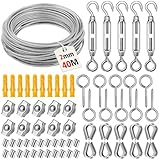 40m 2mm Drahtseil, CGBOOM 304 Edelstahl Drahtseil Spanndraht, Stahlseil Ummantelt, mit...