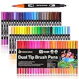 Dual Brush Pen Set, 72 Farben, Pinselstifte, Filzstifte für Kinder Bullet Journal...