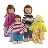 ERINGOGO Teiliges Holzpuppenfamilien Set Für Rollenspiele Puppenfiguren Für Ideales Für...