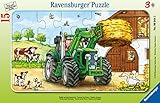 Ravensburger Kinderpuzzle - 06044 Traktor auf dem Bauernhof - Rahmenpuzzle für...