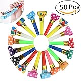 50 Packs Musik Blowouts Whistles Toys für Geburtstagsfeier Gefälligkeiten,...