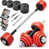 NEOLYMP innovatives 2-in-1 Hantelset mit Silikonüberzug (Hanteln 20kg) – Hantelset...