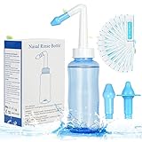 URAQT Nasendusche mit Salz, 300ml Nasenspülung Flasche mit 40 x Salz(2.7g),...