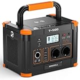 Tragbare Powerstation 1000W 999Wh Solargenerator, 10-Anschlüsse Mobile Stromerzeuger für...