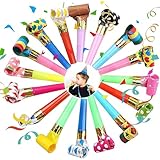 20 Stück Tröten Kindergeburtstag, Tröte Fasching, Partytröten Kinder, Tröten Party,...