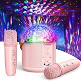 Dislocati Karaoke Maschine mit 2 Karaoke Mikrofon, Geschenk Spielzeug Mädchen 3-15 Jahre,...