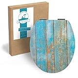 Calmwaters® WC Sitz mit Absenkautomatik, Holz-Motiv Shabby-Chic, Holzkern...