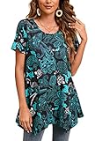 Enmain Tunika Damen Sommer Kurzarm Longshirt Locker Große Größen 3/4 Ärmel Bluse...