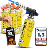 Magnum® Gasbrenner inkl. 8 Gaskartuschen - robuster Bunsenbrenner mit...