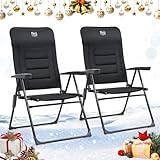 TIMBER RIDGE 2er Gartenstuhl Hochlehner Verstellbar 7-Fach Alu Klappstuhl...
