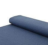 Baumwoll - Stoff French Terry Sommersweat einfarbig jeansblau - Meterware ab 25...