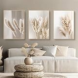 Trayosin 3er Premium Poster Set, Schilf Natur Leinwandbilder, Moderne...