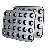 Tebery 2 Pcs 24er Mini-Muffinform, Backblech antihaft für Muffins,Muffin Backform mit...