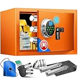 KESSER® Elektr. Tresor mit Fingerabdruck & Schlüssel S | Inkl. Notfallakku |...