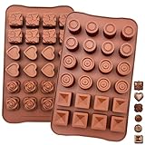 Joyek Schokoladenform Silikon 2er Set 24 Mulden Lebensmittel pralinenform...