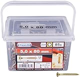 Connex Universalschrauben 5,0 x 80 mm - 140 Stück im Set - Senkkopf - TX-Antrieb -...