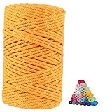 FLIPPED Makramee-Schnur aus 100 % natürlicher Baumwolle, 5 mm x 91 m, farbige...