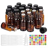 BENECREAT 24 Packung 15 ml Flaschen mit ätherischen Ölen aus braunem Glas Nachfüllbare...