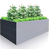 GARTENDEK Hochbeet aus verzinktem Metall für Garten 200x100x63 cm sehr Stabil -...