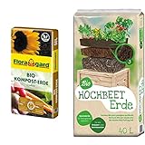 Floragard Bio Kompost-Erde 50 Liter – Pflanzerde für Blumen, Gemüse und Gehölze –...