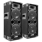 MAX26 PA Lautsprecher passiv, DJ Boxen Set, 1200 Watt Peak, Lautsprecher Boxen...