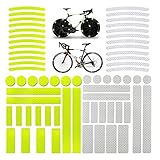 ASOPFYUM Reflektoren Sticker, 66 Stück Fahrrad Aufkleber, Leuchtaufkleber für...