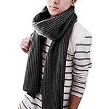 Unisex Strickschal Lang Grobstrick Schal Warm Winterschal einfarbiges Halstuch...