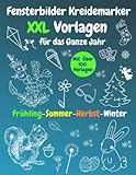 Fensterbilder Kreidemarker Vorlagen XXL: Wiederverwendbare | Mit über 100...