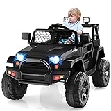 GOPLUS 12V Kinder Elektroauto Jeep, Kinderauto mit 2,4G Fernbedienung, Kinderfahrzeug mit...