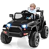 GOPLUS 12V Kinder Elektroauto Jeep, Kinderauto mit 2,4G Fernbedienung, Kinderfahrzeug mit...