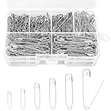 280 Stück Sicherheitsnadeln, Sicherheit Pins, Silber Haltbar Sicherheitsnadeln, 6...