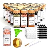 Roetell 24er Set Gewürzgläser mit Bambusdeckeln, Quadratische 120 ml...