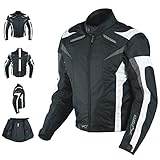 A-Pro Motorradjacke CE Protektoren Sport Textil Motorrad Thermofutter Weiss XXL