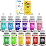 Lebensmittelfarbe 12 Farben x 10ml - Flüssige Lebensmittel Farben zum Kuchen Backen,...