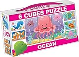 Würfel Puzzle Bilderwürfel 6-TLG. Kinderpuzzle Meer Meerestiere Ozean