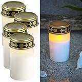 PEARL LED Grabkerze: 4er-Set flackernde LED-Grablicht-Kerzen, Batteriebetrieb,...