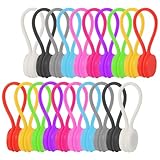 EXIN DEHCEN 20 Stück Magnetic Cable Ties, Wiederverwendbare Magnetische Kabelbinder aus...