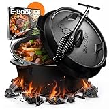 IRON TASTE Dutch Oven Set 9L - Eingebrannter Dutch Oven 9 Liter - Feuertopf Gusseiserner...