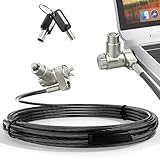 AboveTek Laptopschloss 3-in-1 Laptop Sicherheitskabelschloss - 2 m Sicherheit...