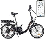 Elektro Faltfahrrad 20 Zoll Klappfahrrad mit APP E-Bike Faltbares Fahrrad Elektro Faltrad...