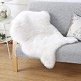 SXYHKJ Faux Lammfell Schaffell Teppich Lammfellimitat Teppich Longhair Fell Optik...