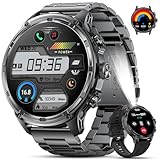 LIGE Smartwatch Herren mit LED Taschenlampe, 1.85‘’ HD Großes Display/710 mAh Akku...