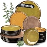 Moritz & Moritz VIDA Geschirrset 6 Personen Vintage 18-tlg. - Modernes Porzellan Geschirr...