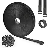 12.5m Klettband mit 60 Schnalle,2cm Breit Freie Schnittlänge Klett Kabelbinder...