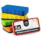 OfficeTree 5x Whiteboard Schwamm Magnetisch - 5 Farben - Whiteboard Reiniger entfernt...