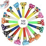 100 Stück Partypfeife Partytröten Kinder Party Gebläse Kids Party Blowouts...