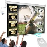Jago® Leinwand Beamer - 1:1, 4:3, 16:9, HD 4K 3D, Rollo, Ausziehbar,...