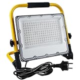 OUSIDE 150W LED Baustrahler mit Stativ und 4m Kabel,IP66 Wasserdichter Arbeitsscheinwerfer...